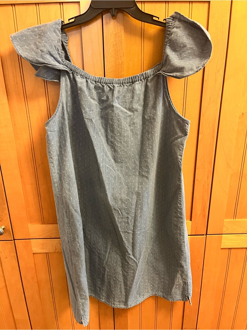 Blue Off-Shoulder Jcrew Chambray Dress